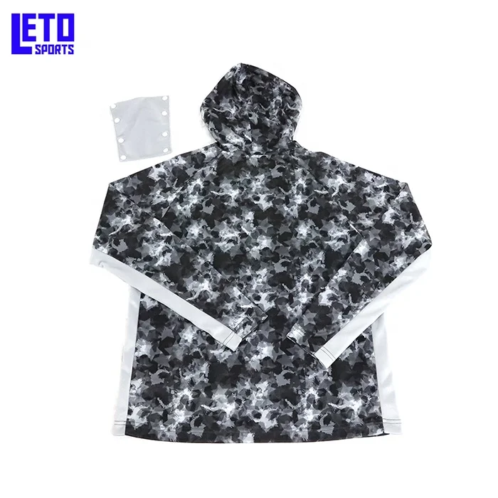 Custom Logo  UV Protection Hoodie Quick Dry Man Long Sleeve UPF50+ Fishing Shirt