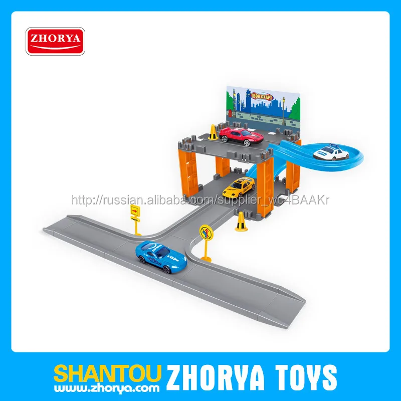 Car Parking Lot Plastic-Materials Toys Racing Arrage Play Kit for Children