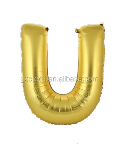 16 Inch Bright Gold Foil letter Balloons for  Party Decoration
