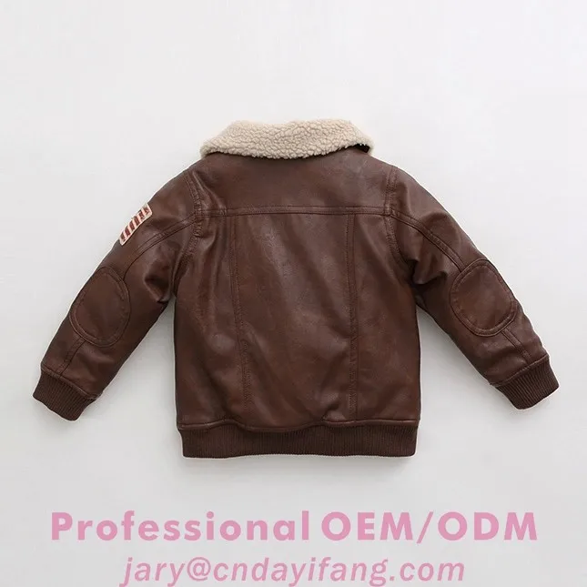 High quantity PU children leather jacket