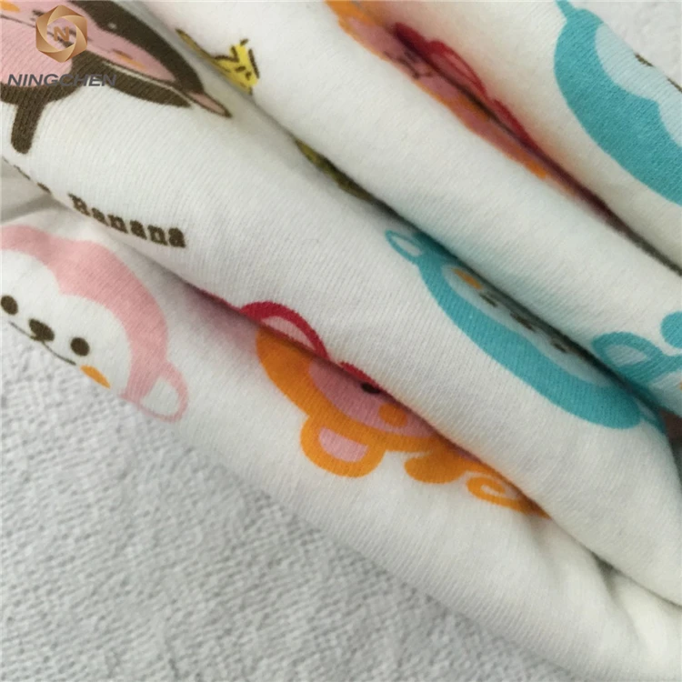
cartoon design printed 100% cotton baby knitted single jersey fabric Cotton Single Jersey cartoon printed fabric 