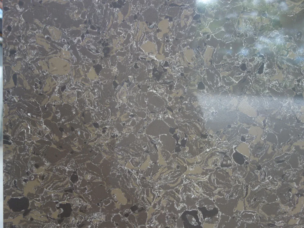 
Fake stone dark brown quartz slab for sale 