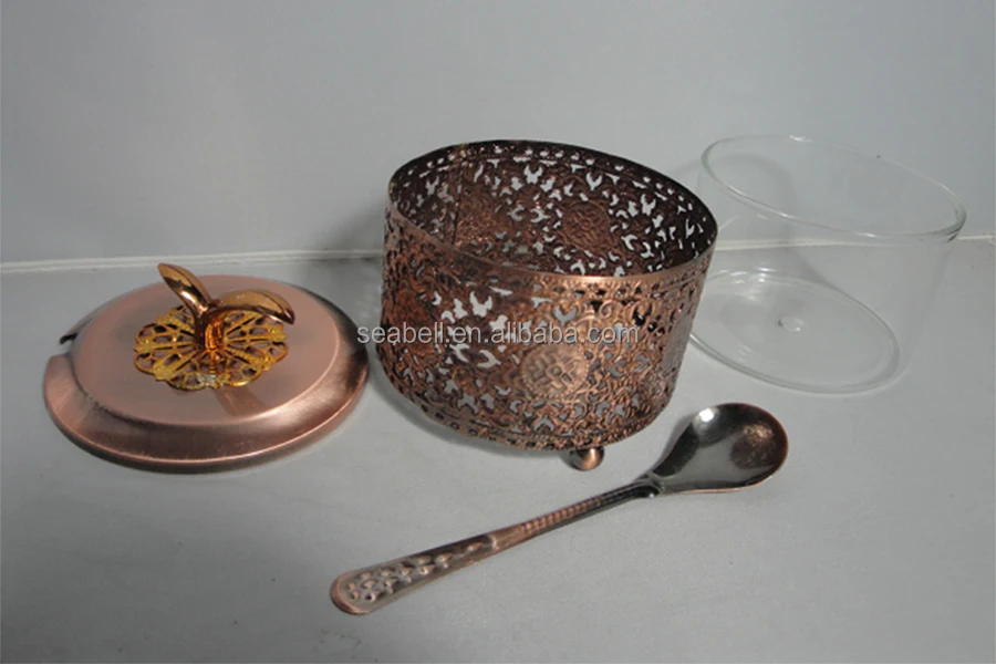 Tableware Banquet Sugar pot Antique brass style Sugar Pot With Lid