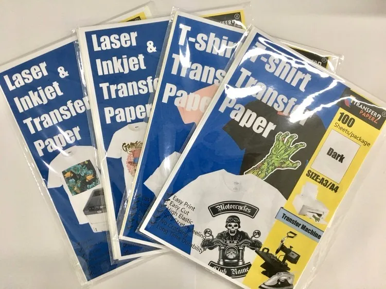 
A4 A3 Drak No Cut Laser Heat Transfer Paper for tshirt Easy Print On Laser Printer 