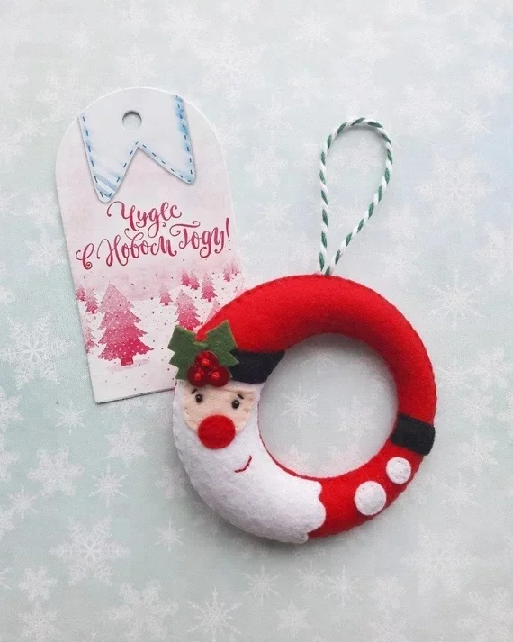 5 Pieces Christmas Tree Hanging Decorations Felt Christmas Ornaments for Home Decor