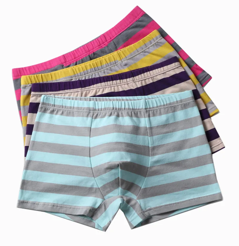 custom nice classic cotton boys boxer short stripe kids underpants lovely children underwear