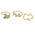 2016 New Fashion 3pcs Set Unique Style Gold Plated Stacking Knuckle Rings Cute Leaf Ring Set