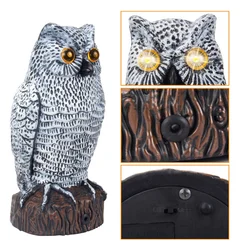 Solar Powered Plastic Owl Decoy BX005 Bird Scarer Owl Decoy Keep Hawks Squirrels Birds Away