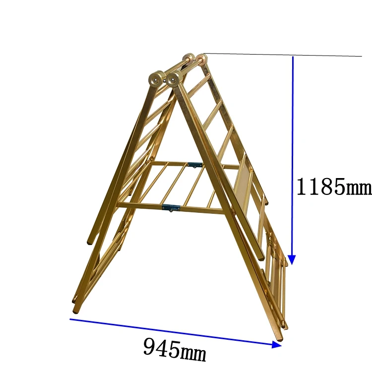 home furniture  double folding multi-function clothes hanger aluminum alloy balcony folding clothes / laundry drying rack