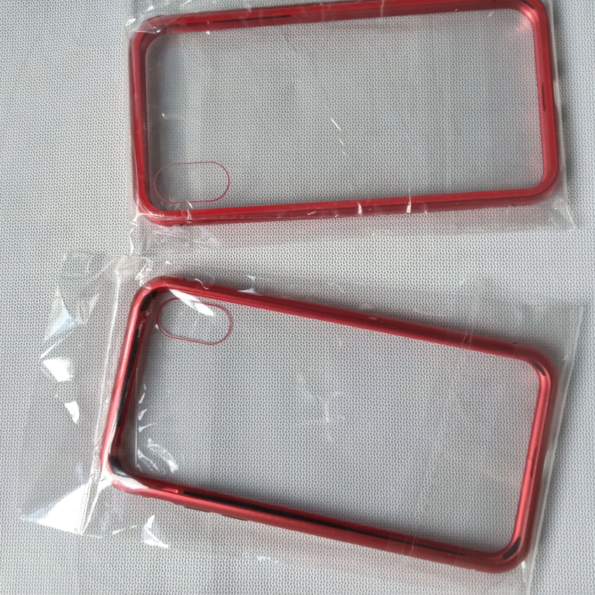 50pcs/lot Magneto ipX metal frame mobile phone shell ip 8/7plus tempered glass shell vibrato shell  free shipping
