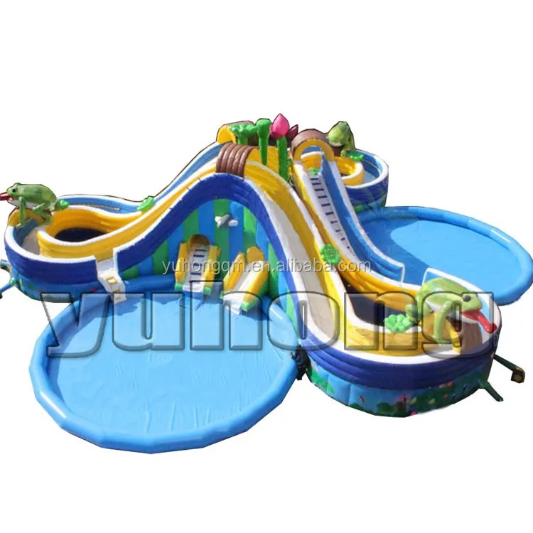 inflatable commercial water park/ inflatable moving water park with slide and pool