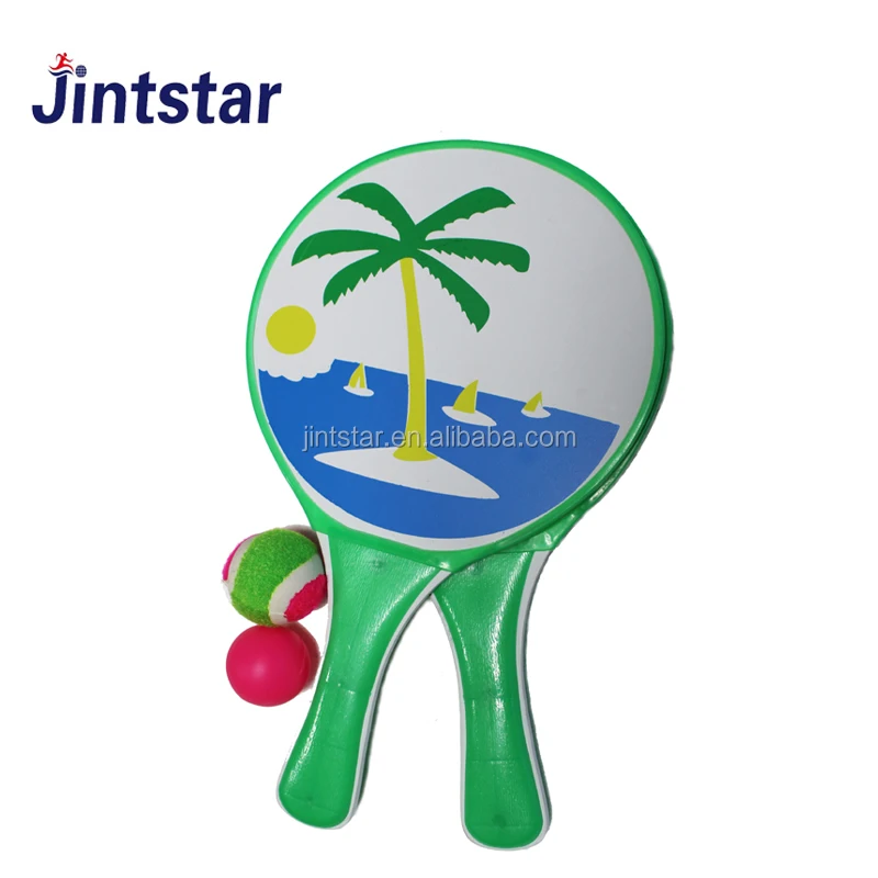Самый продаваемый Пляжный набор деревянных ракеток для оптовой