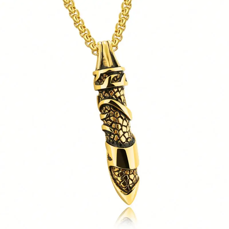 Wholesale Custom Men Stainless Steel Skull Penis Pendant Necklace