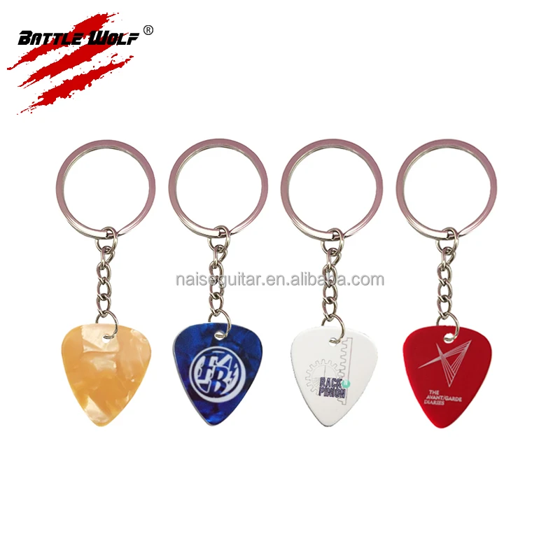 Hot Sell Custom Design Guitar Pick Keychain