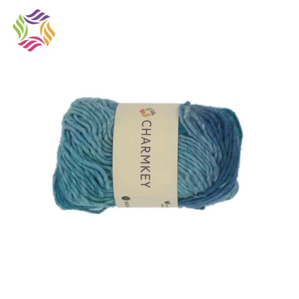Charmkey melange yarn hand knitting yarn polyester wool blend yarn for sweater