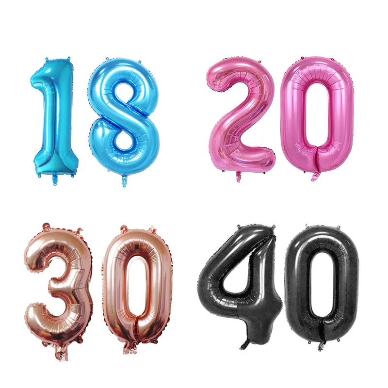 High Quality 40 inch Ballons Birthday Party Black Helium Number "40" Wedding Decoration Party Balloons Foil Balloons
