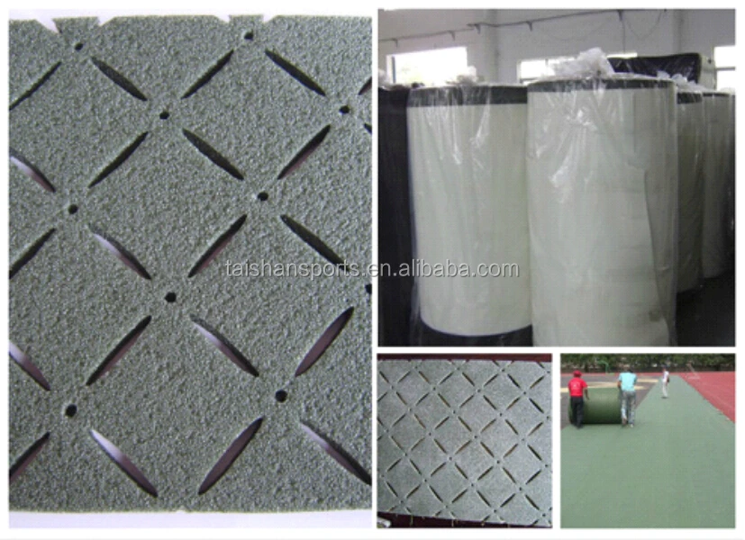 
2016 excellent chock absorption and rebound performance shocking pad for football field artificial grass 