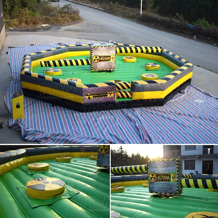 most popular adult kids Inflatable sweeper eliminator inflatable wipeout toxic meltdown game for sale