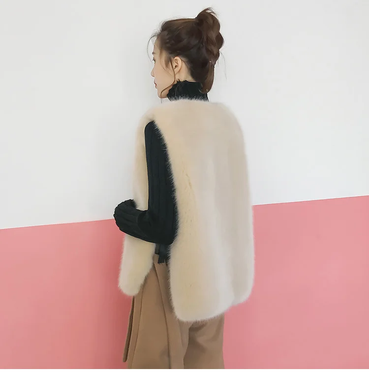 
New style luxury Women Gilet Winter Warm Bushy Soft Long Faux Fox Fur Vest 