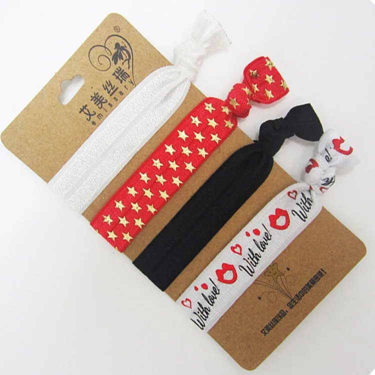 Handmade Bowknot Girls Hair Accessories Elastic No Crease Hair Ties