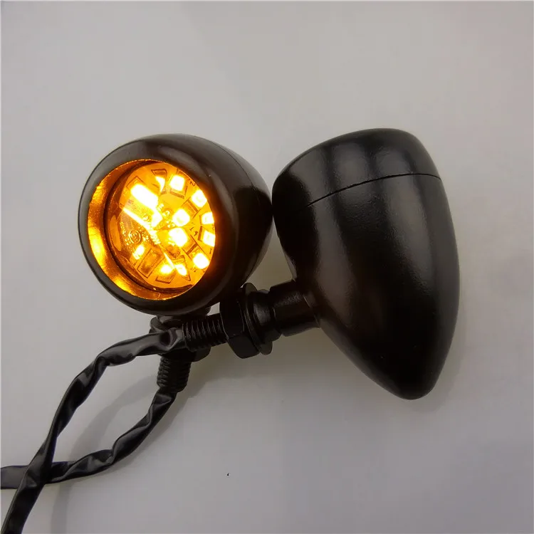 DC 12V Motorcycle LED Light Universal 16 LED Motorcycle Bullet Turn Signal Indicator Lamp Scooter Turn Light Blinker Amber