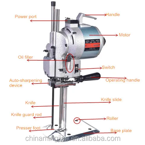 
CZD-103(750W) KM (KS-AUV) type straight knife auto sharpening cloth cutting machine / fabric /textile/garment cutting machine 