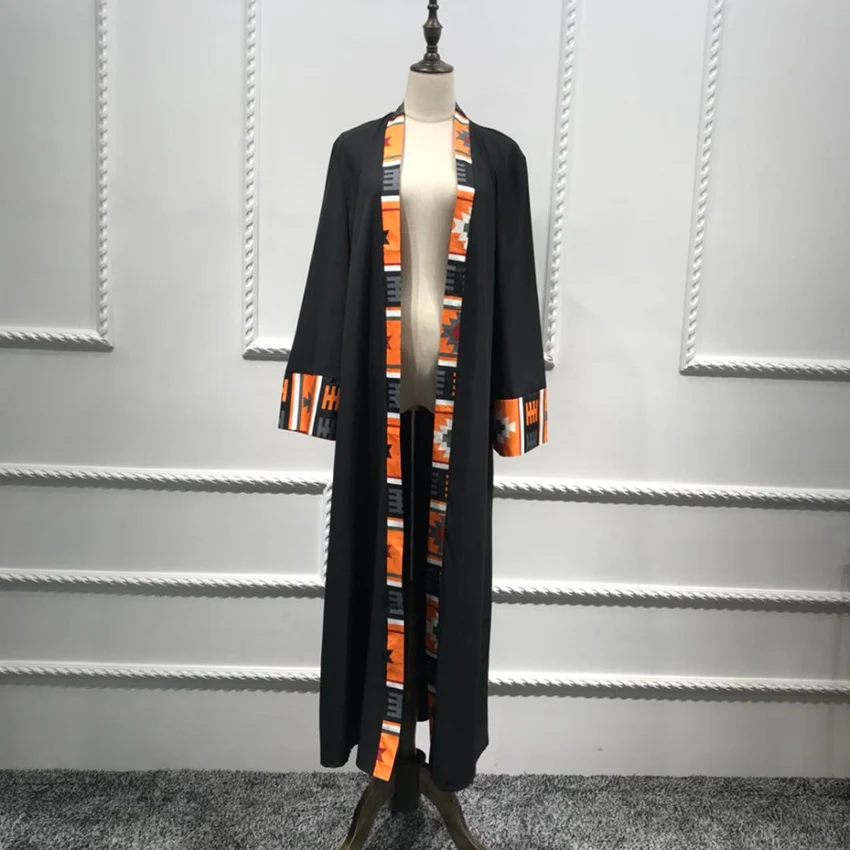 Long Robe Gowns Kimono Jubah Ramadan Middle East Thobe Worship Service Islamic Prayer Clothing Muslim Abaya Print Dress Cardigan