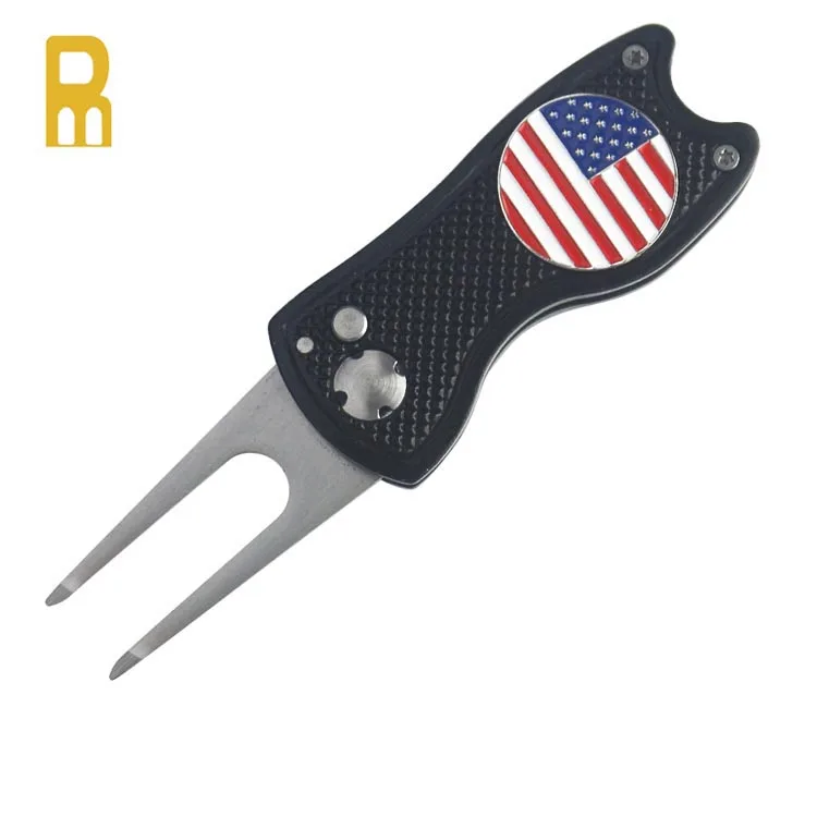 Green Buddy Switchblade Action Divot Repair Tool/Club Prop/ Cleaner With Magnetic Ball Marker