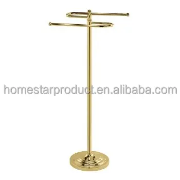 bathroom accessories floor freestandign swing arms towel holder chrome