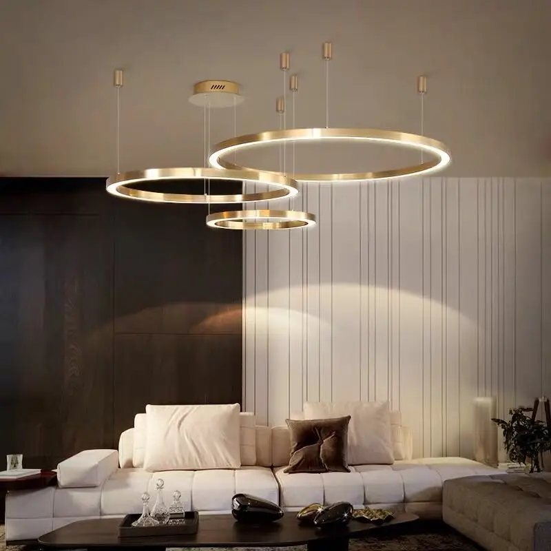 Round Fancy Circular Chandelier Decorative led ring pendant lamp Circle Led Pendant Light