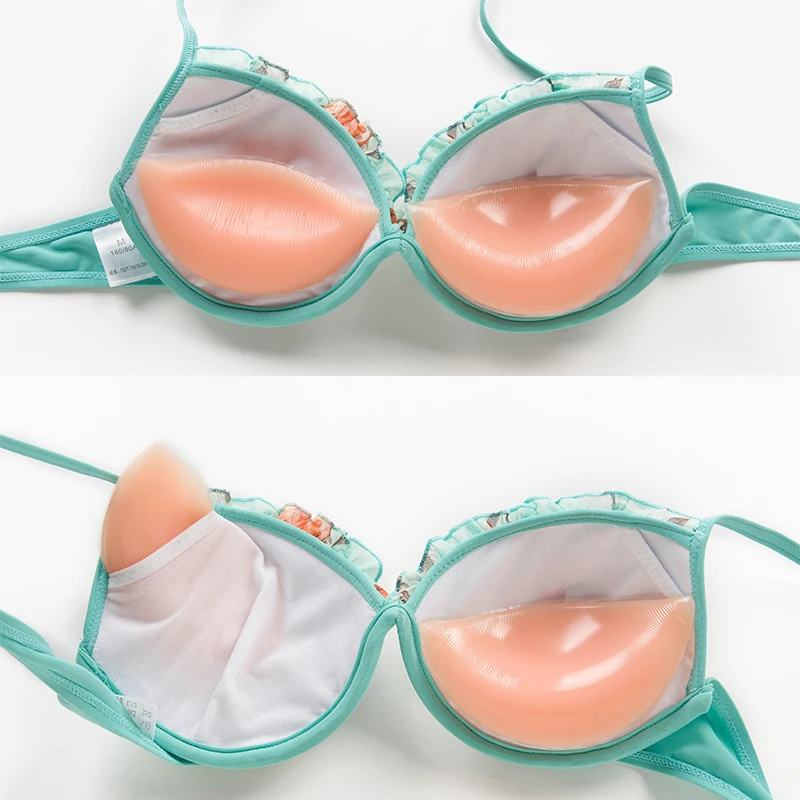 Breathable Deep V Silicone Breast Enhancers Invisible Push up Bikini Chest Pads