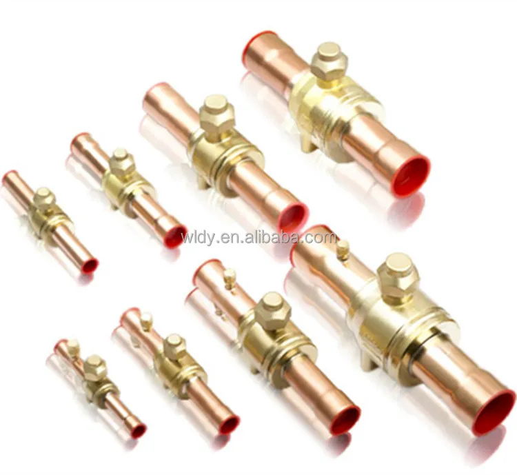 Шаровой клапан для холодильника/шаровой клапан для кондиционера/латунный медный шаровой клапан для холодильника с отверстием для доступа