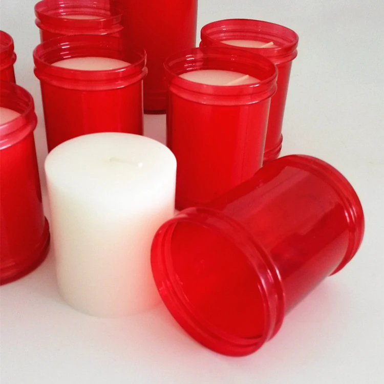 Red Color Cemetery Memeotial Wax Candles With Windproof