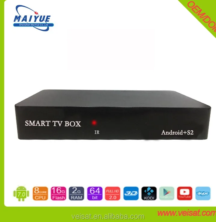 Hisilicon 3798 android 7.0 satellite receiver dvb-s2 support H.265 4K and ISDB-T android tv box ott