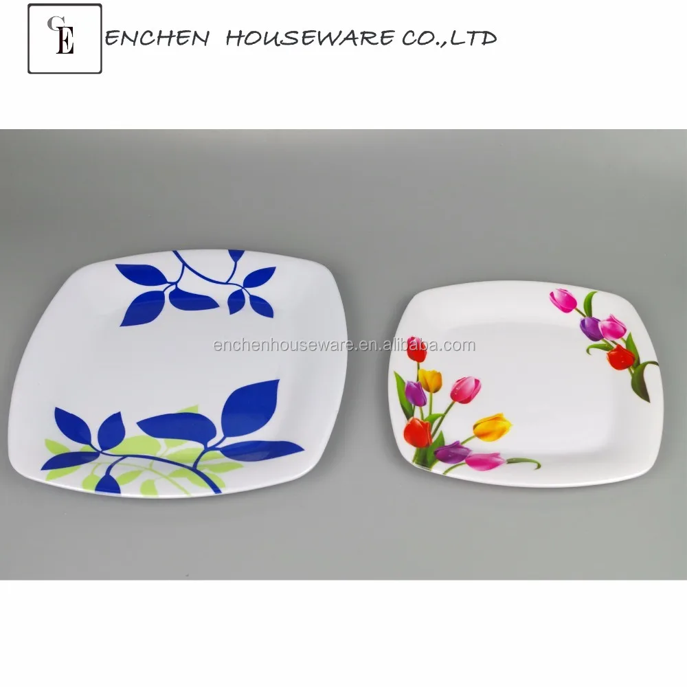 Square   breakfast dishes melamine western  champing  unbreakable dinnerware wholesale set   cheap
