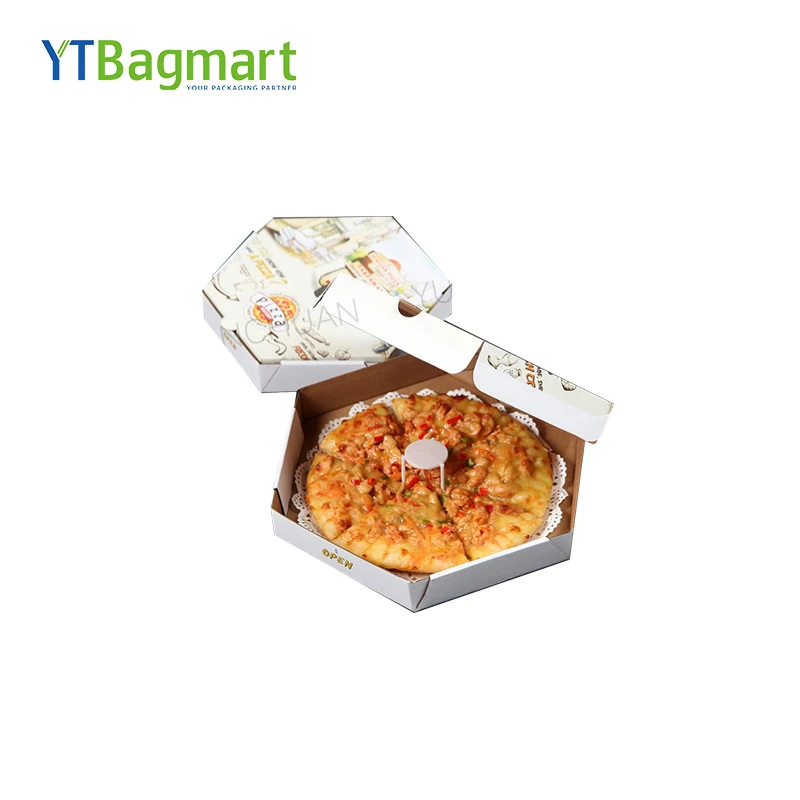 
Pizza Packing Box with Logo Ytbagmart Custom Packaging 9 Inch Paperboard Recyclable UV Coating Varnishing Embossing Stamping 