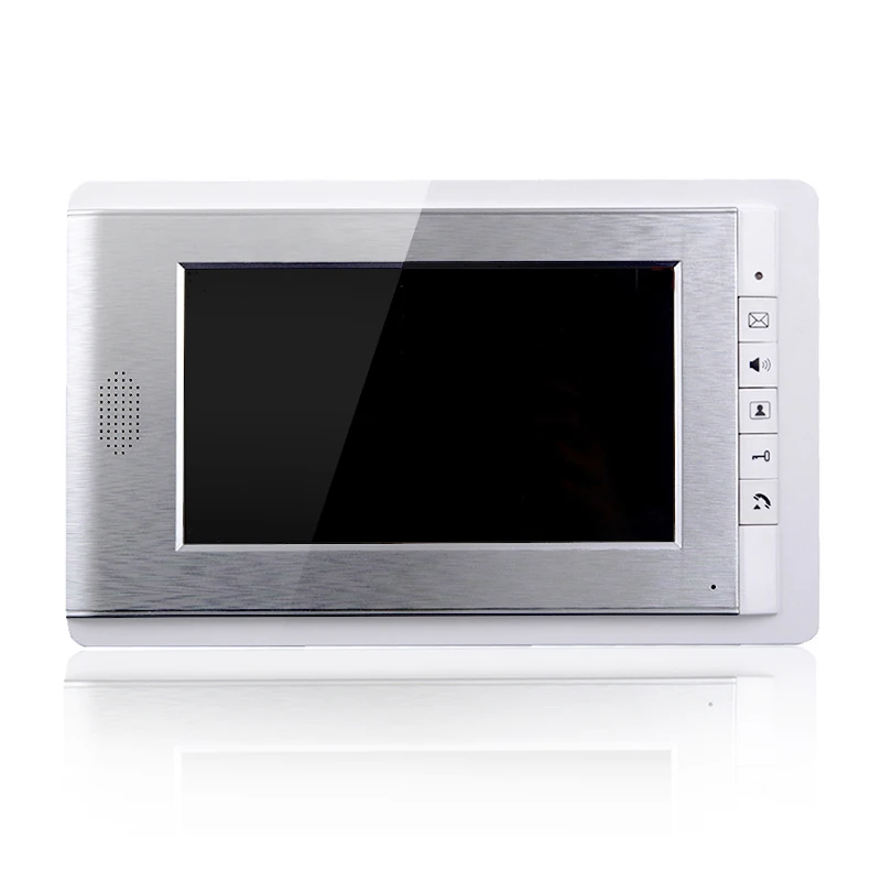 XSL-V70C-520-1V4 wired video door phone with 7 inch high resolution and infrared night vision 4 buttons for 4 apartments