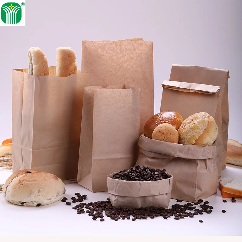 
china manufacturer custom disposable kraft bread paper bag 