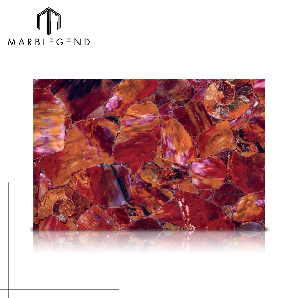 
Semi-precious gemstone multicolor petrified wood 