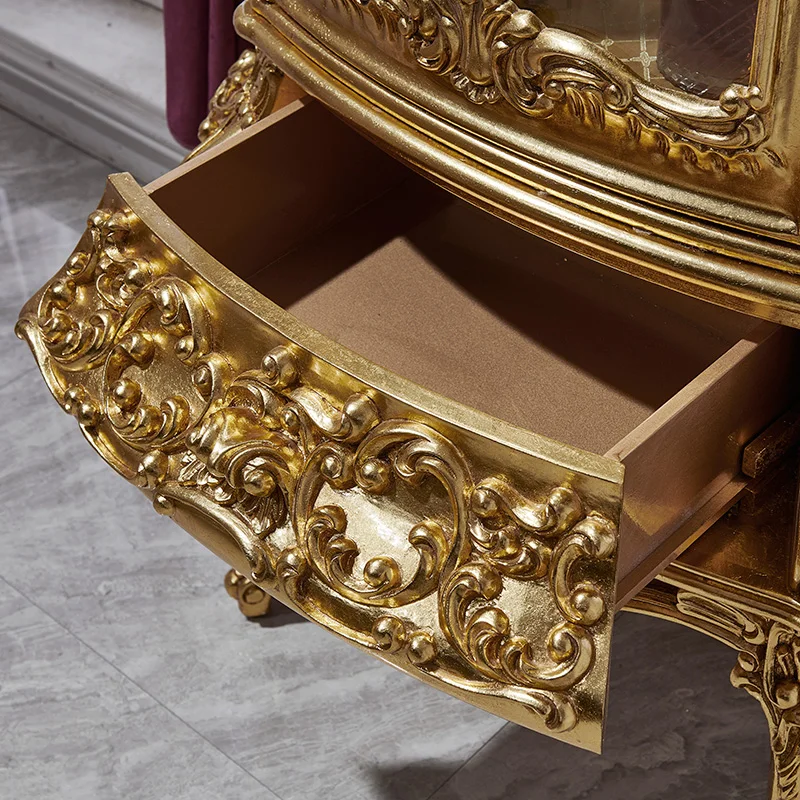 Classic living room furniture Hand made Luxury Italian Wooden Solid Wood Kitchen Cabinet