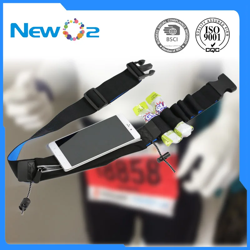 Reflective Running Number Bibs Holder Custom Race Number Belt with Gel Holders Bag Running Marathon Triathlon Race Number Belt