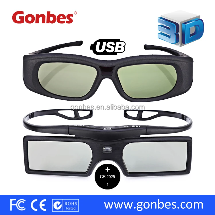 Factory Supply 144Hz DLP Link Projector Active Shutter 3D Glasses
