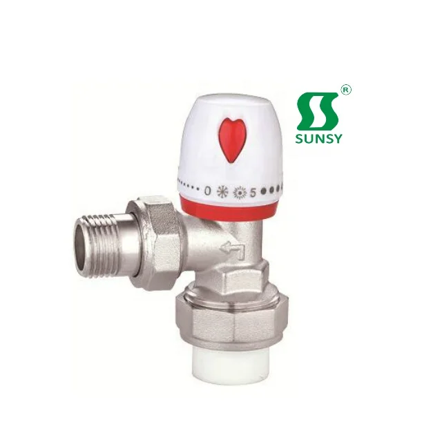 China Yuhuan factory shunshui sunsy BSPP BSPT NPT forged female PPR Brass straight type temperature control valve manually