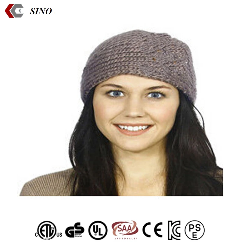 Simple unisex Cotton crochet hat cap with net Elastic handmade knitted hat Netted hair headband beanie muslim kufi hat