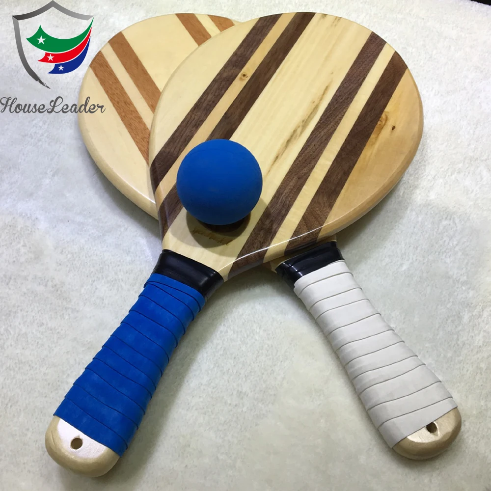 
Frescobol Wood Beach Racket Set Including 2 Paddles and 2 Balls 
