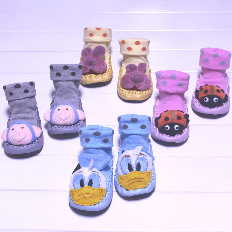 Baby cotton socks autumn and winter Kid s Indoor Floor Socks With bells Leather Sole Non
