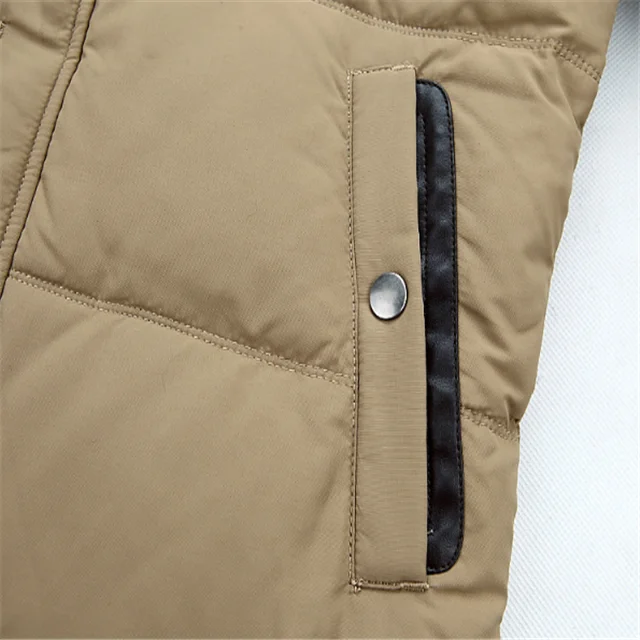 Mens Winter Duck Down Jacket Fur Hooded Black Outdoor Winter Jacket Men