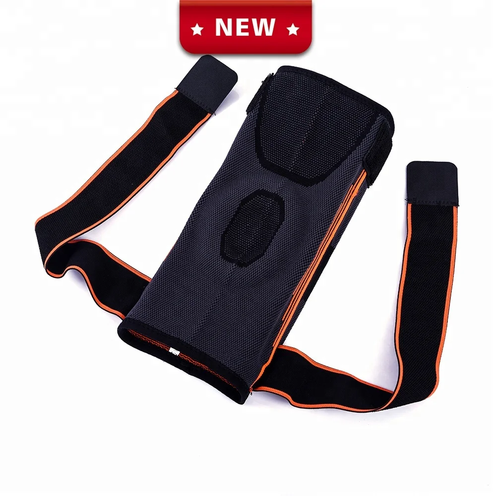 Elastic Ultra Flex Athletics Knitted Knee Compression Support Sleeve with Silicone Patella Ring Compression Knee Sleeve Brace