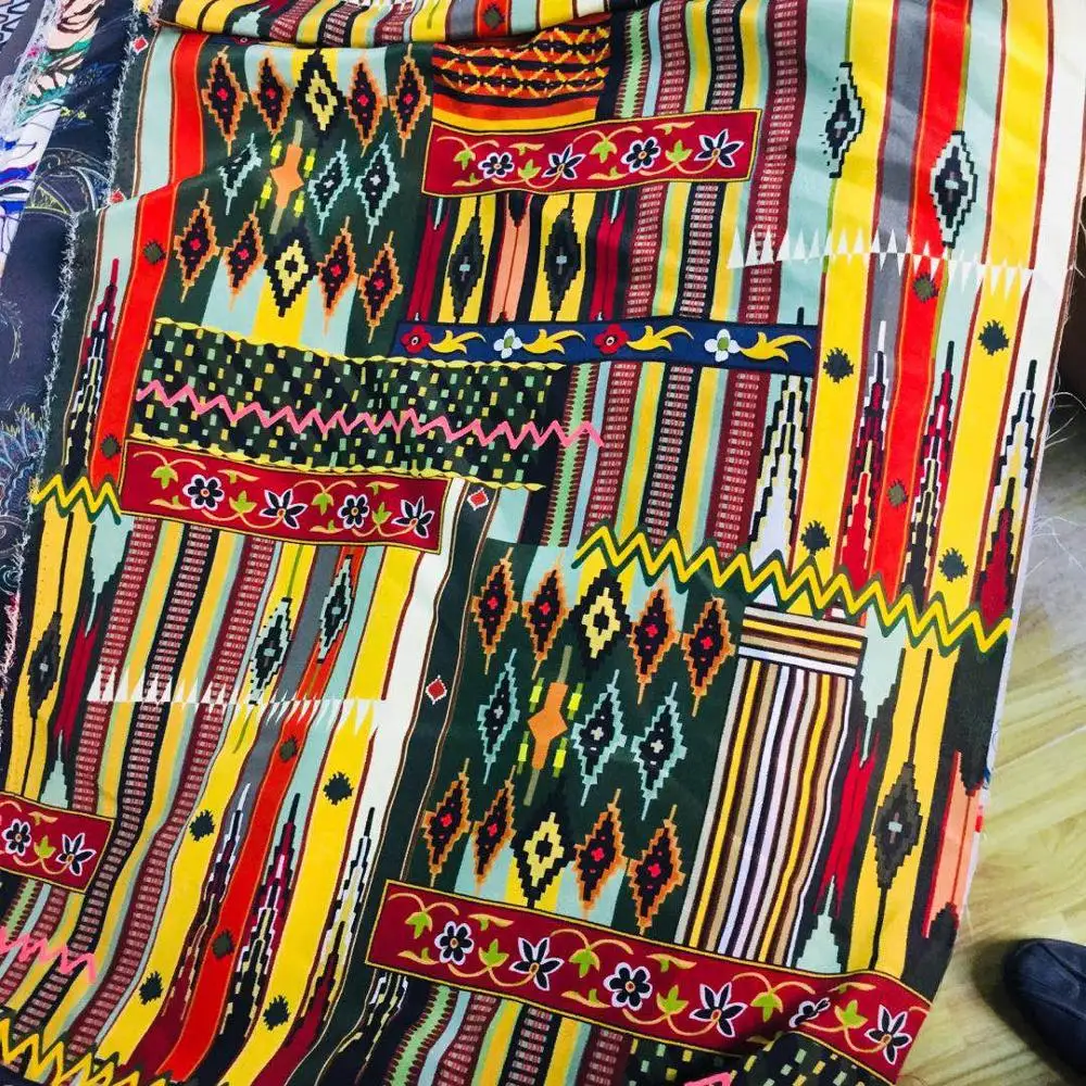 100% чистая шелковая ткань с цифровой печатью, индивидуальный дизайн, узор для одежды, платья