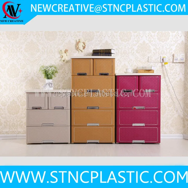 Rattan Tower Plastic Storage Container Bin Organize Pack Home Cabinet Wide Drawer